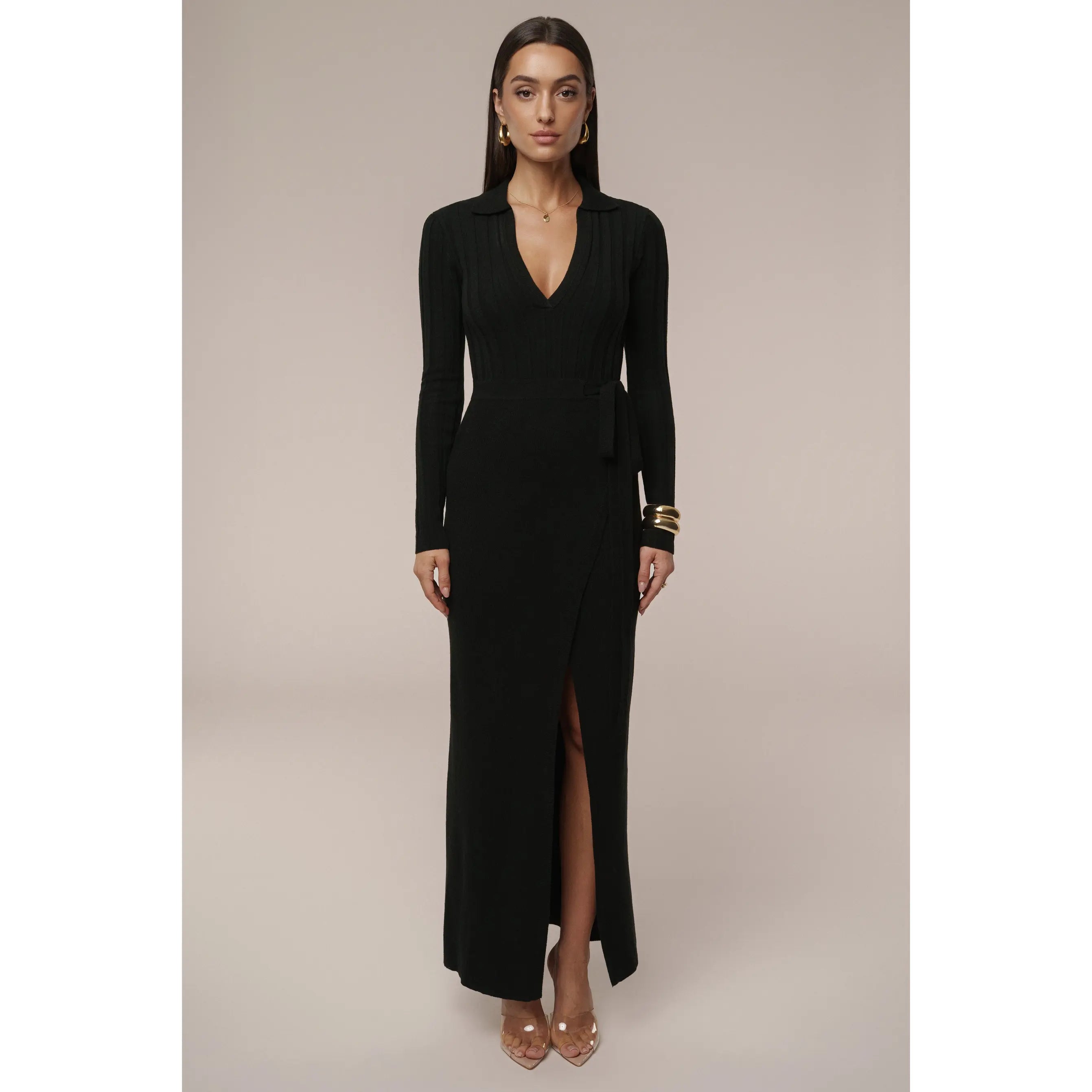 Black Emma Knit Maxi Dress