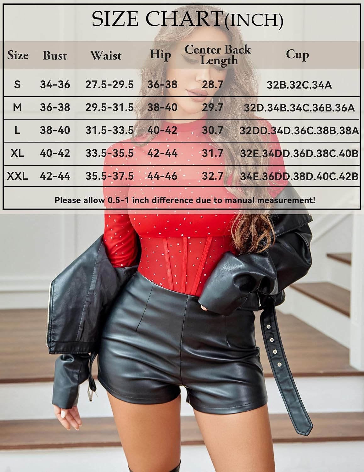 Women Mesh Bodysuit Lingerie Mock Neck Long Sleeve Sheer Rhinestone Going Out Top