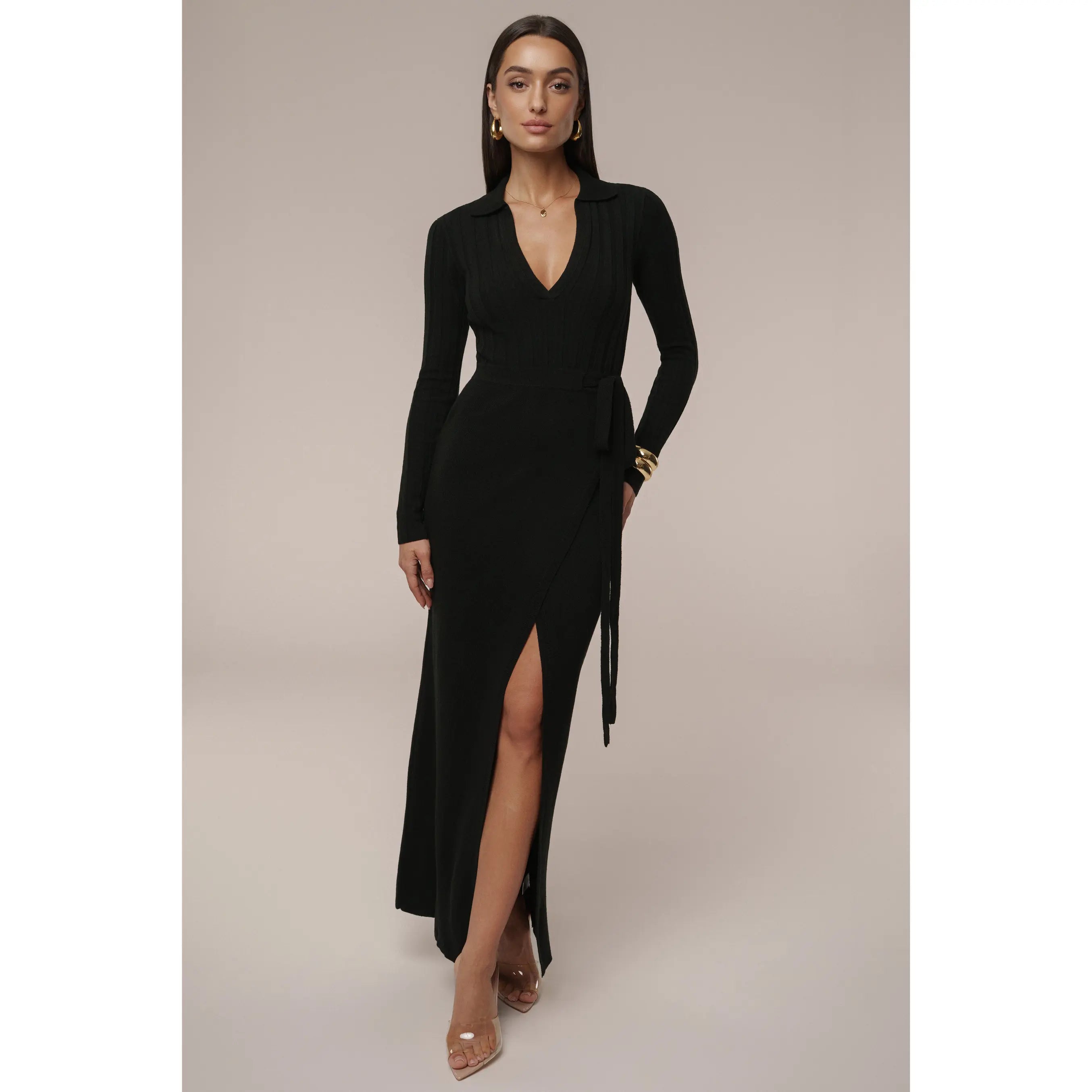 Black Emma Knit Maxi Dress