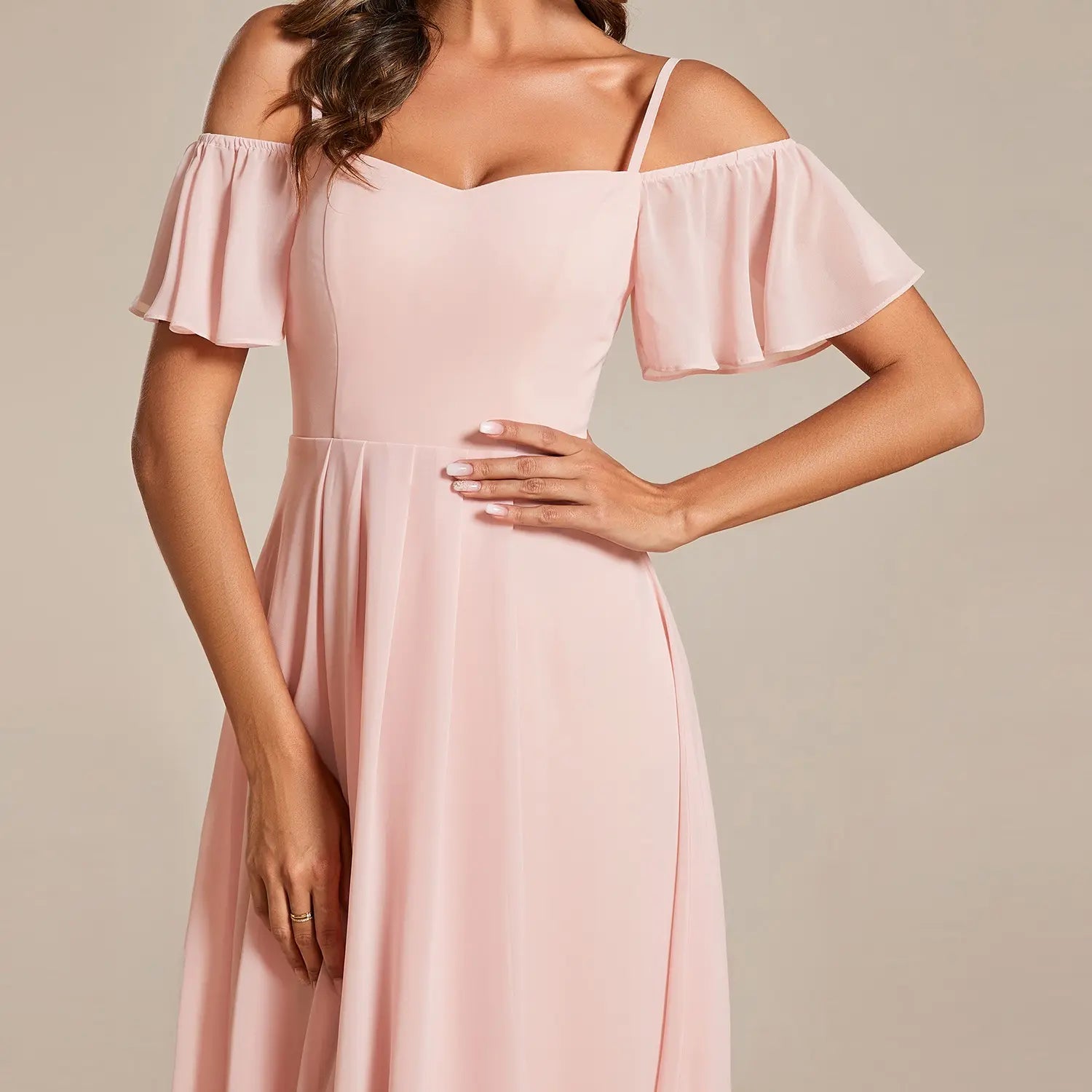 Ever-Pretty 2026 Summer Ruffle Midi Dress – Spaghetti Strap Asymmetrical Hem, Slim Fit for Wedding Guest, Vacation & Party 02103 Boho Bohemian Floral Dress Summer Outfits Floral Print plus Cami Dress Floral Plunge Neck Maxi Dress A-Line Sparkly Prom D