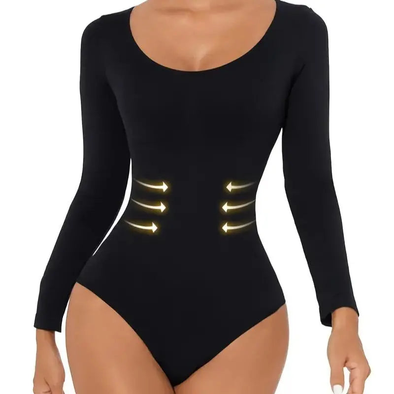Essential Wardrobe Upgrade: 4-Pack of Stylish Long Sleeve Bodysuits for Women，Solid Crew Neck Bodysuit 4 Pack Casual Comfort the Perfect Gift for Mom and Your Girlfriend (Mother'S Day Special)