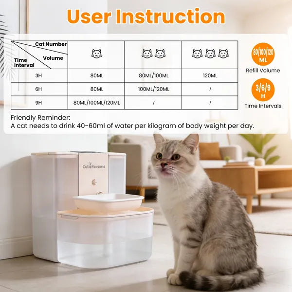 Smart Pet Water Fountain Automatic Cat Water Dispenser 4.5L Cordless Rechargeable Dog Water Fountain Self-Refill With 3 Adjustable Volume 3 Time Intervals Remote Control Cleaning Brush-thumbmail-3