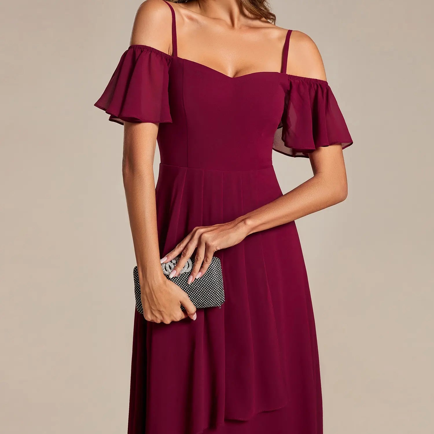 Ever-Pretty 2026 Summer Ruffle Midi Dress – Spaghetti Strap Asymmetrical Hem, Slim Fit for Wedding Guest, Vacation & Party 02103 Boho Bohemian Floral Dress Summer Outfits Floral Print plus Cami Dress Floral Plunge Neck Maxi Dress A-Line Sparkly Prom D