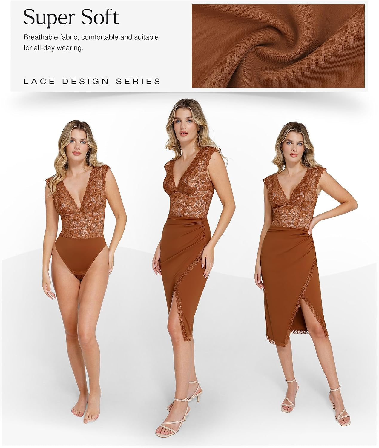 Lace Body Suits Women - Tank Top Thong Shapewear Tummy Control Going Out Tops Deep V Neck Bodysuit