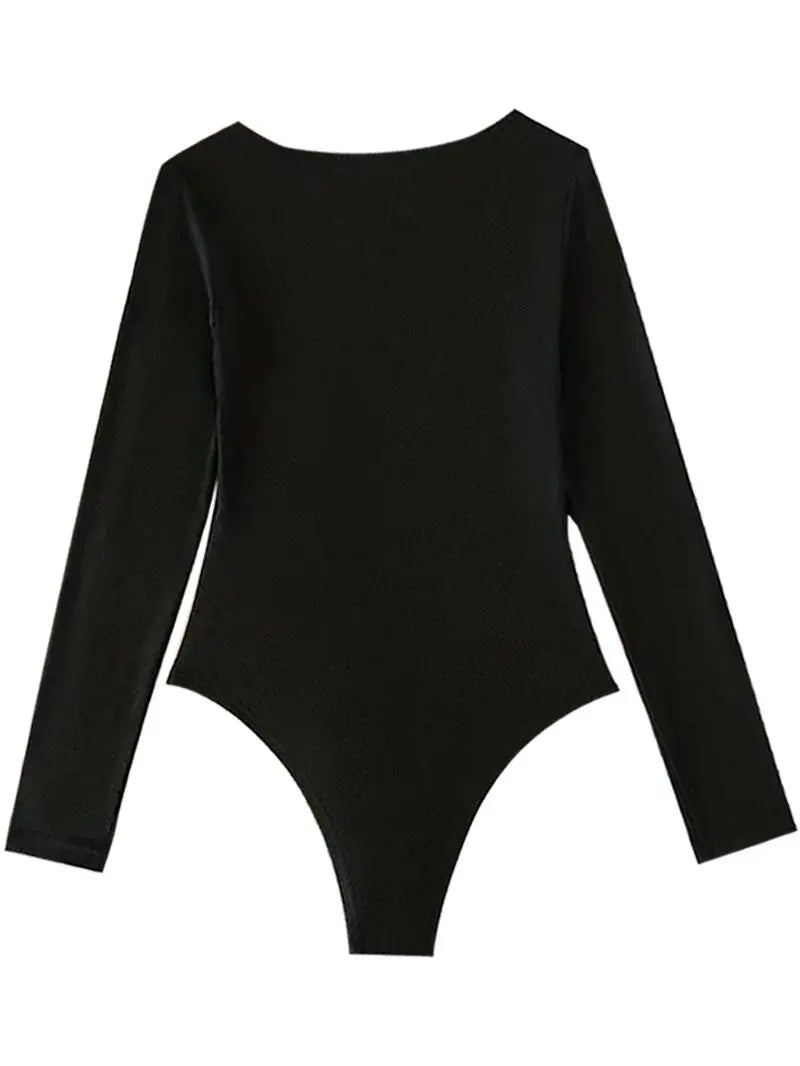 Essential Wardrobe Upgrade: 4-Pack of Stylish Long Sleeve Bodysuits for Women，Solid Crew Neck Bodysuit 4 Pack Casual Comfort the Perfect Gift for Mom and Your Girlfriend (Mother'S Day Special)