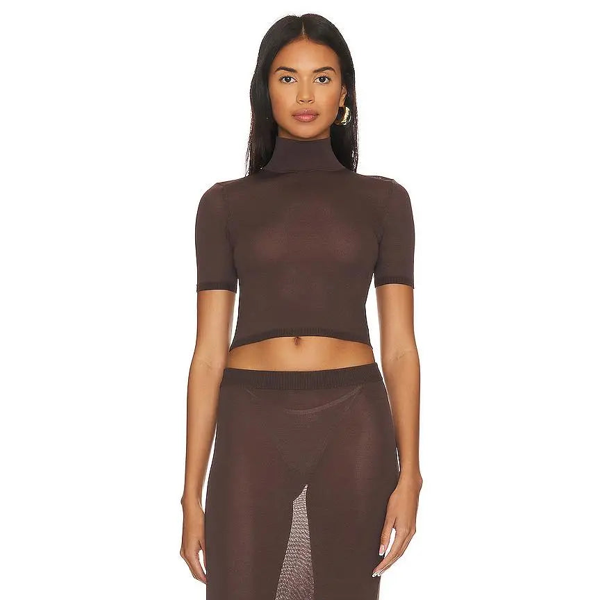 L'Academie Hadi Top in Chocolate Brown