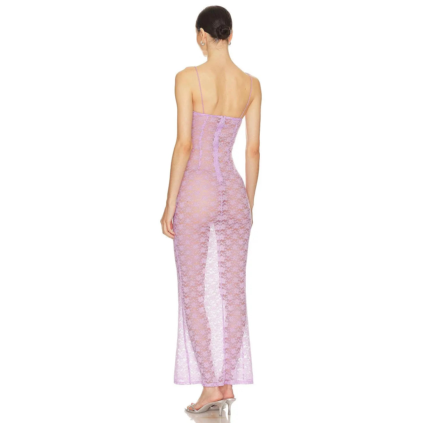 Lovers and Friends Lia Sheer Gown in Lilac Purple