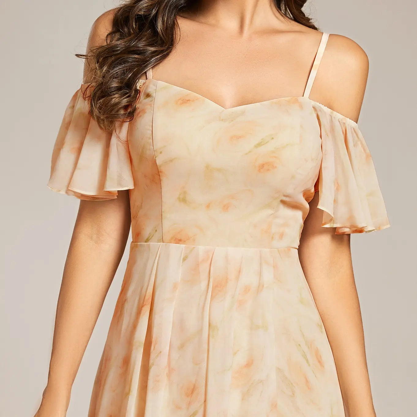 Ever-Pretty 2026 Summer Ruffle Midi Dress – Spaghetti Strap Asymmetrical Hem, Slim Fit for Wedding Guest, Vacation & Party 02103 Boho Bohemian Floral Dress Summer Outfits Floral Print plus Cami Dress Floral Plunge Neck Maxi Dress A-Line Sparkly Prom D