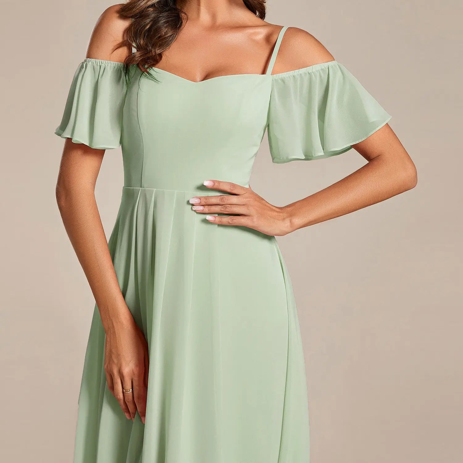 Ever-Pretty 2026 Summer Ruffle Midi Dress – Spaghetti Strap Asymmetrical Hem, Slim Fit for Wedding Guest, Vacation & Party 02103 Boho Bohemian Floral Dress Summer Outfits Floral Print plus Cami Dress Floral Plunge Neck Maxi Dress A-Line Sparkly Prom D