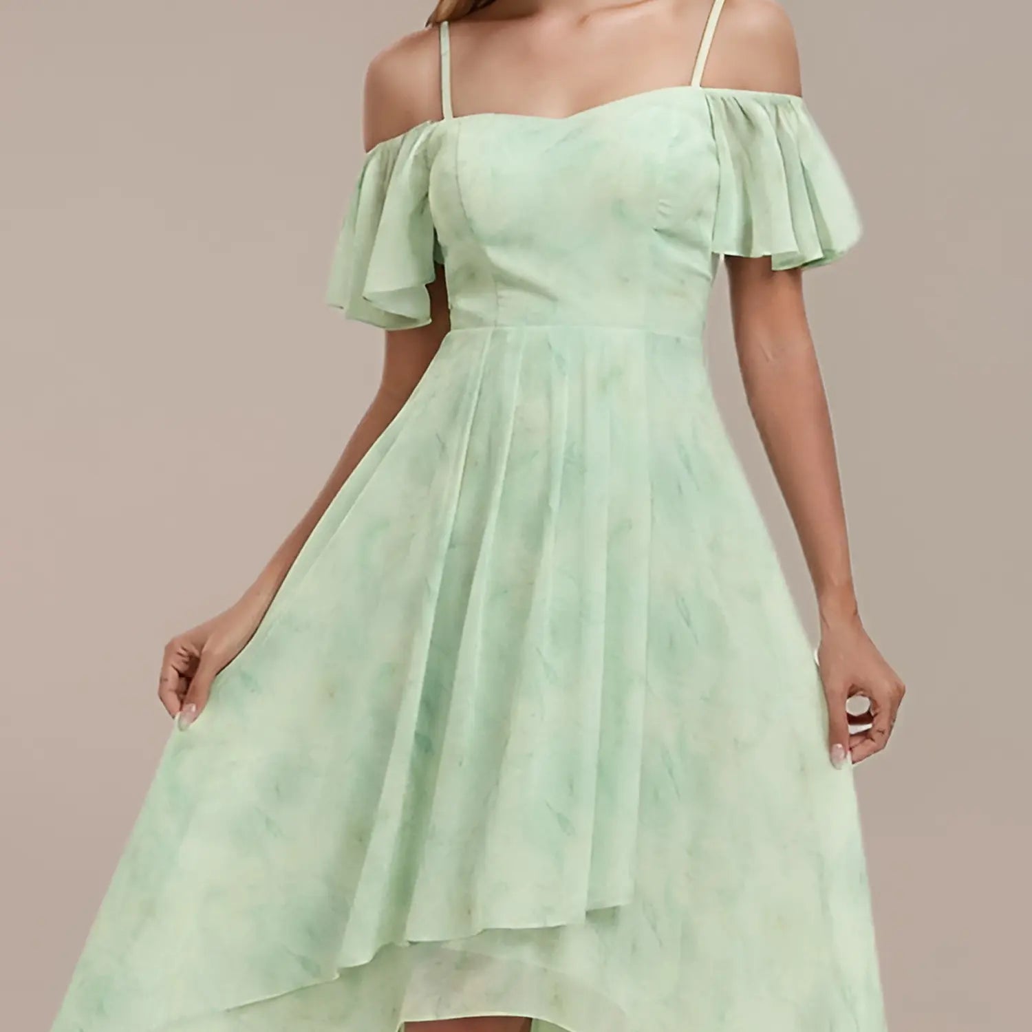 Ever-Pretty 2026 Summer Ruffle Midi Dress – Spaghetti Strap Asymmetrical Hem, Slim Fit for Wedding Guest, Vacation & Party 02103 Boho Bohemian Floral Dress Summer Outfits Floral Print plus Cami Dress Floral Plunge Neck Maxi Dress A-Line Sparkly Prom D