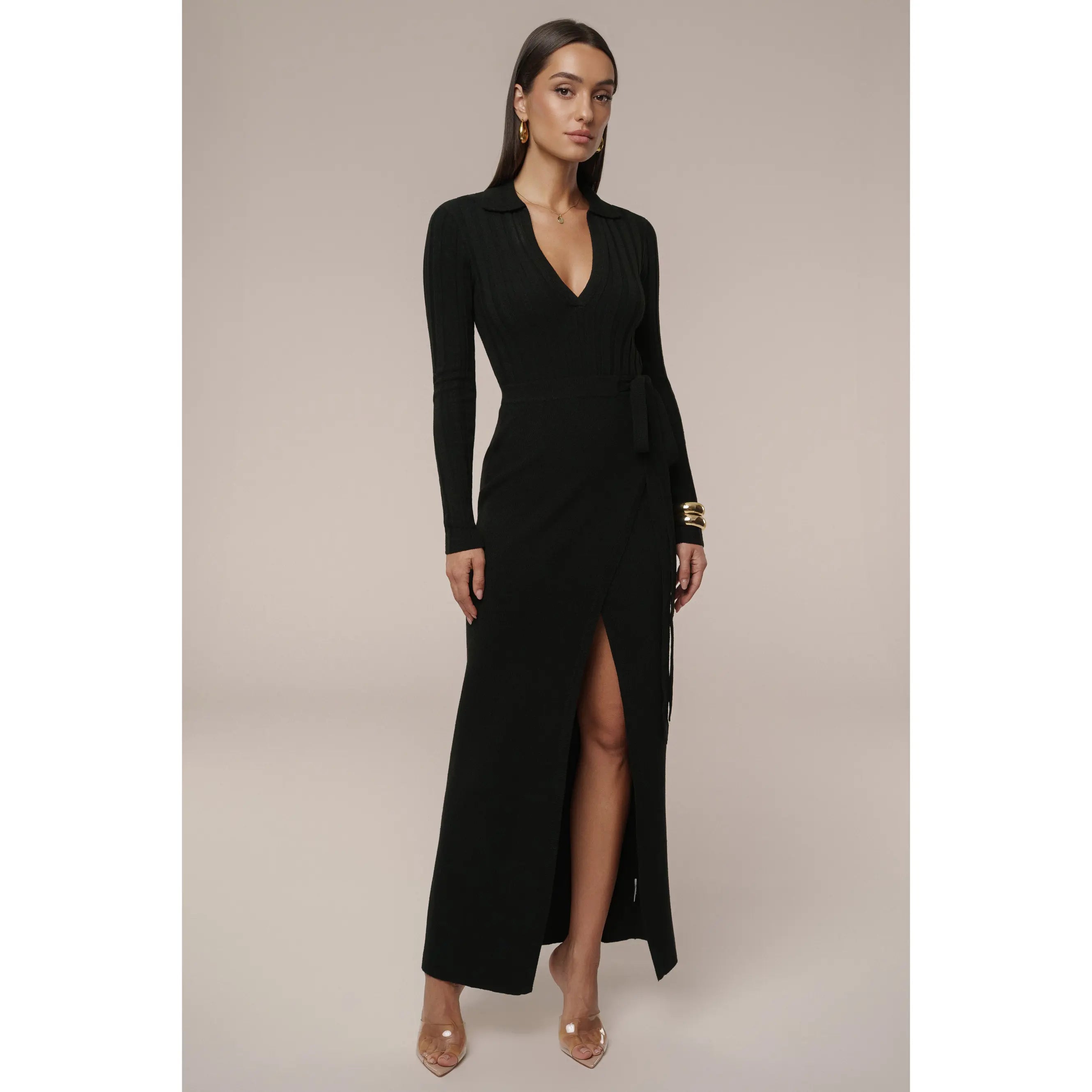 Black Emma Knit Maxi Dress
