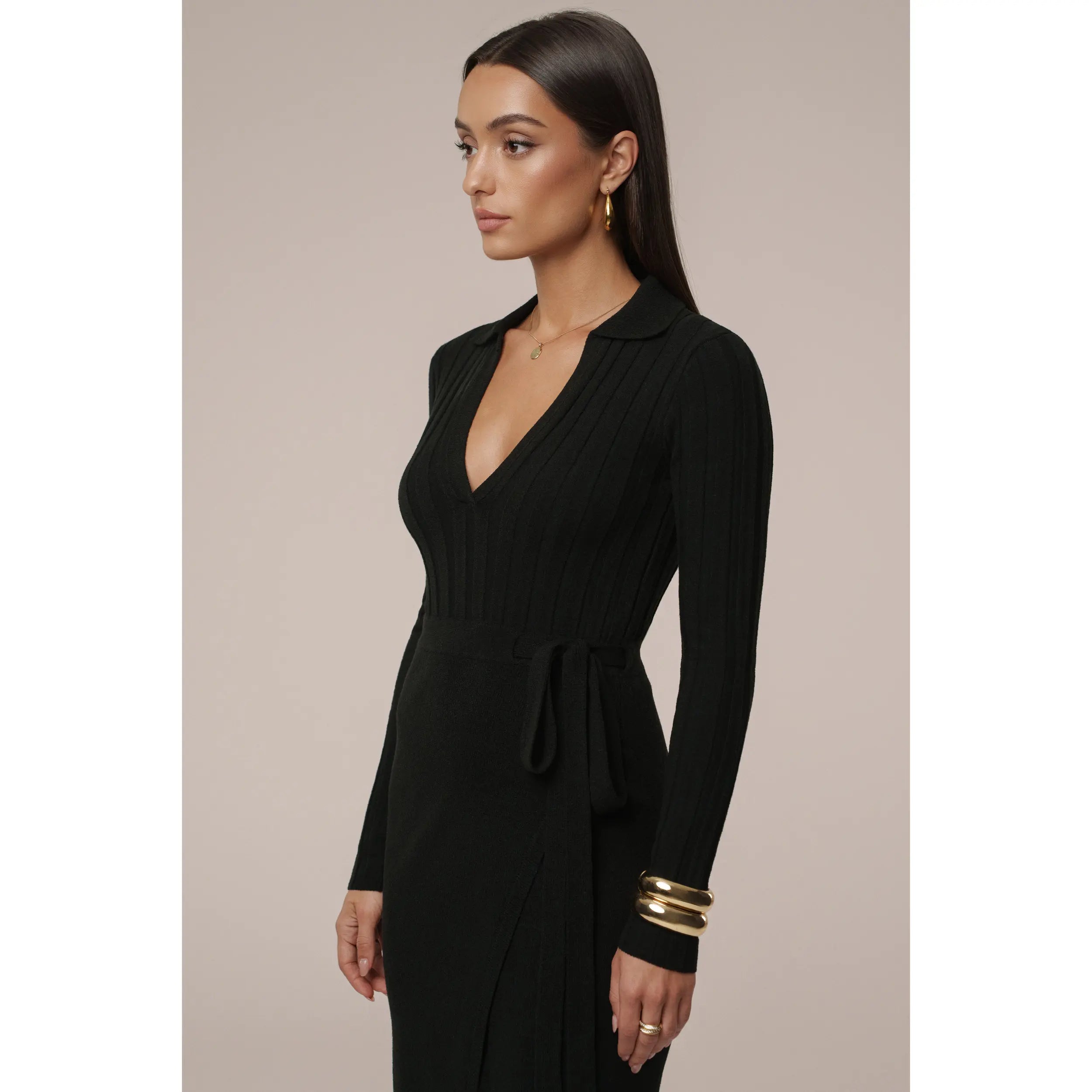 Black Emma Knit Maxi Dress