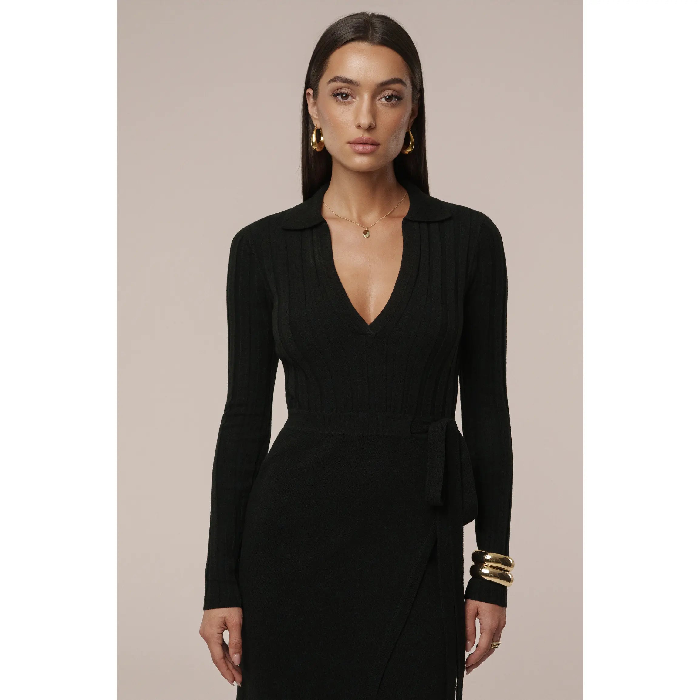 Black Emma Knit Maxi Dress