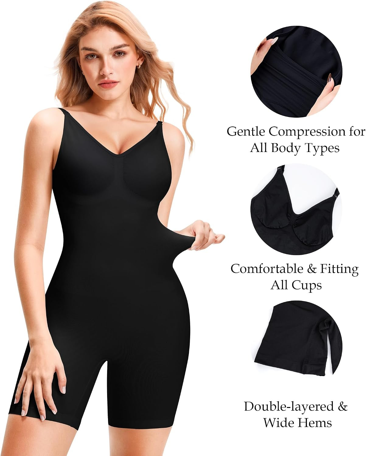 Backless Shapewear Bodysuits for Women Tummy Control Seamless Full Body Suits Jumpsuits Tank Tops